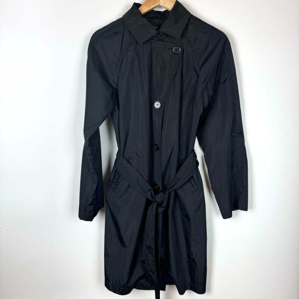 Dennis by Dennis Basso Women's‎ Water Repellent Trench Coat Size Small Black